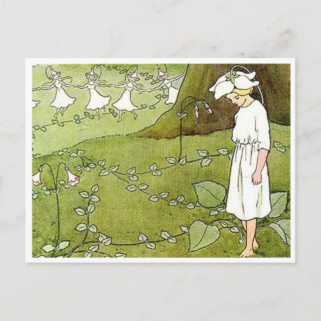 Postal Anillo de hadas de Elsa Beskow (Anverso)