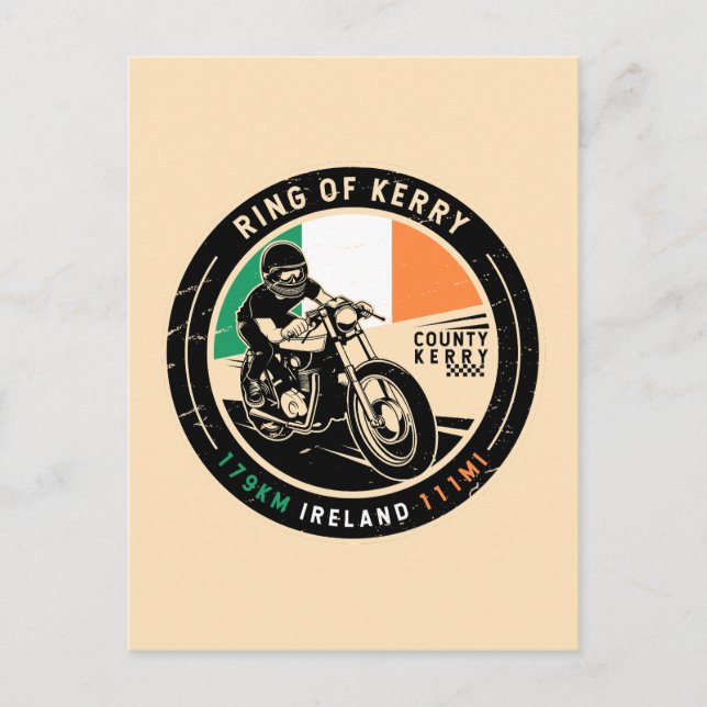 Postal Anillo de Kerry Ireland Motorcycle (Anverso)