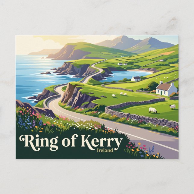 Postal Anillo de Kerry Irlanda (Anverso)