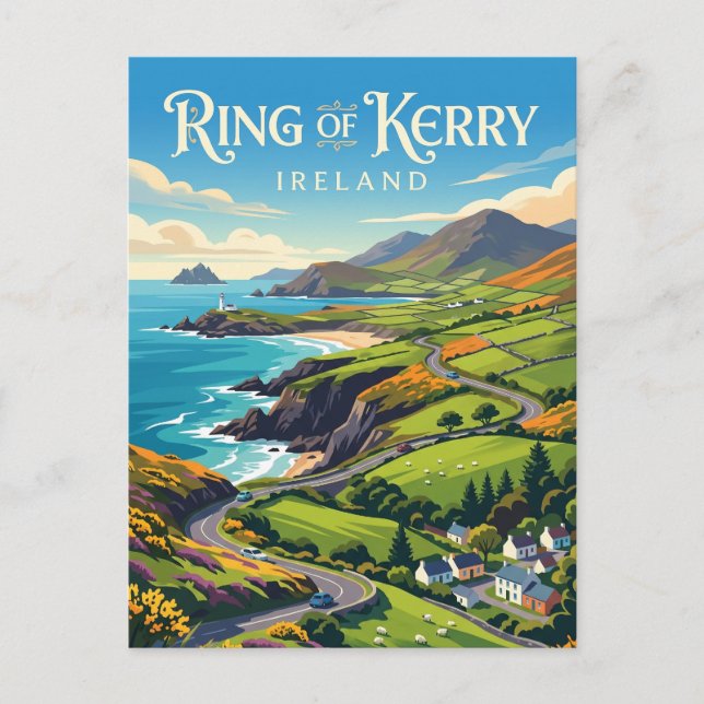 Postal Anillo de Kerry Irlanda (Anverso)