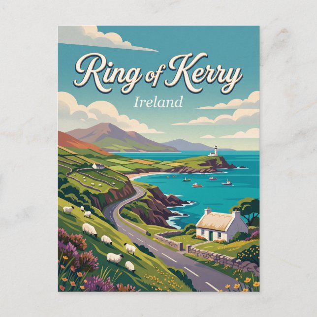 Postal Anillo de Kerry Irlanda (Anverso)