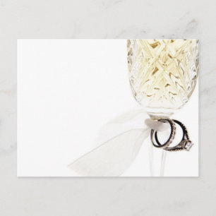 Postal Anillos Bodas de vidrio de champagne