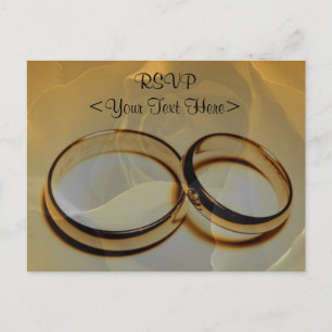 Postal Anillos de Boda de Oro & Rosa