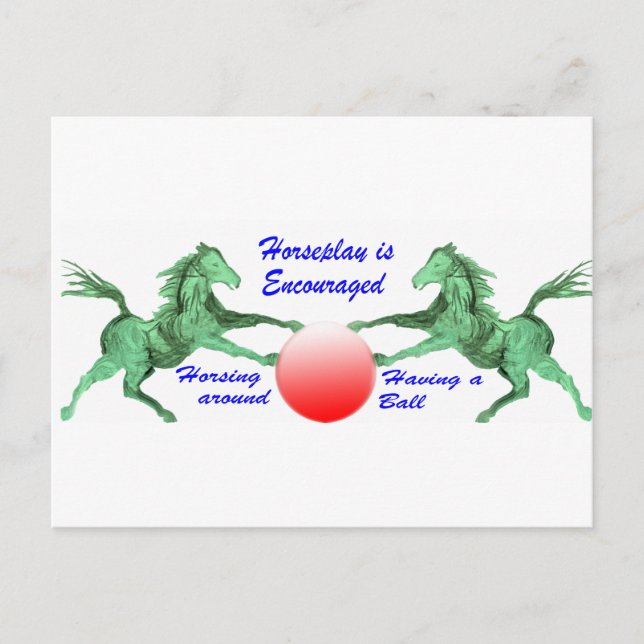 Postal Animación del juego de caballos (Anverso)