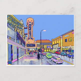 POSTAL ANIMADO ANN ARBOR NOCHE