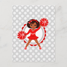 Postal Animadora - Alegre rojo africano americano