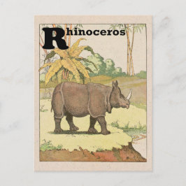 Postal Animal alfabeto Rinoceronte