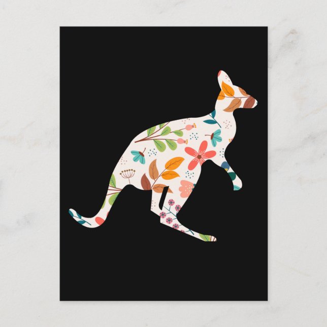 Postal Animal australiano de flor de canguro (Anverso)