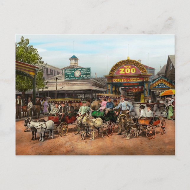 Postal Animal - Cabras - Coney Island NY - Viajes para ni (Anverso)