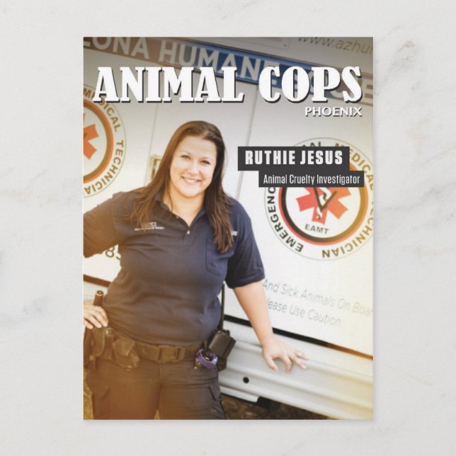 Postal Animal Cops Phoenix: Ruthie Post Card (Anverso)