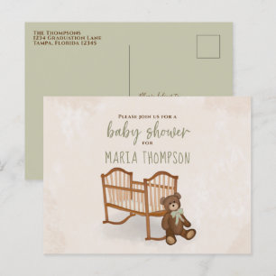 Postal Animal de acuarela moderna de Baby Shower