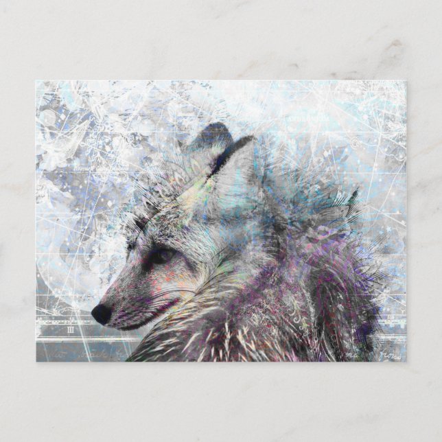 Postal Animal de invierno Fox Spirit (Anverso)