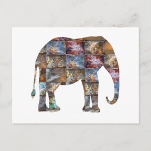 Postal Animal majestuoso: Baldosas de mármol elefante