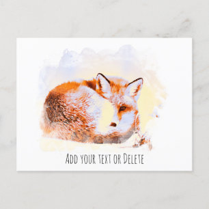 Postal *~* Animal Red Fox Art Ap18 Wildlife Text