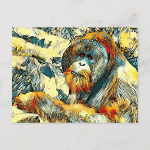 Postal AnimalArt_OrangUtan_001