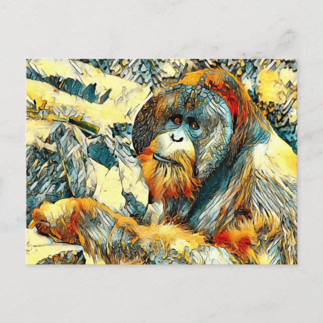 Postal AnimalArt_OrangUtan_001 (Anverso)