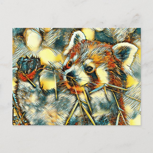 Postal AnimalArt_RedPanda_001 (Anverso)