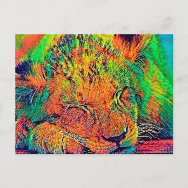Postal AnimalColor_Lion_002 (Anverso)