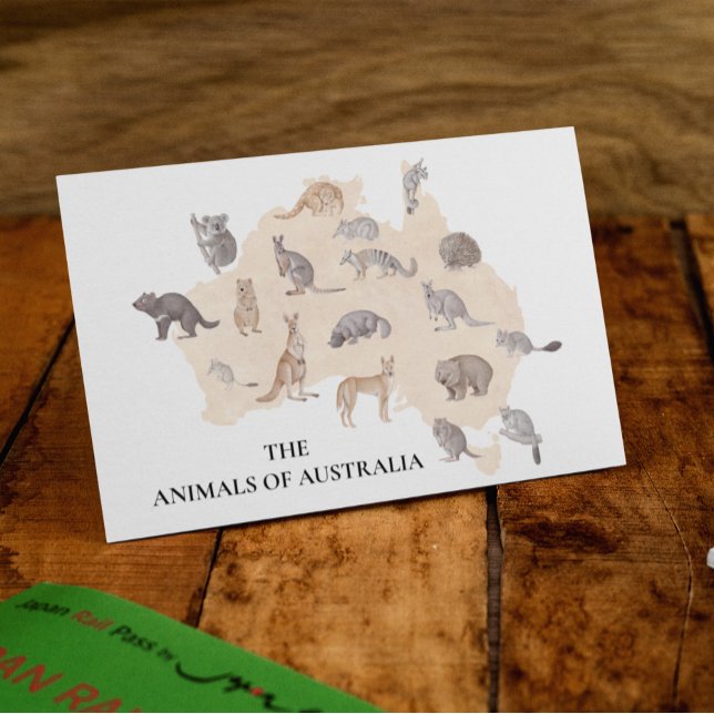 Postal Animales acuarelas de Australia (Subido por el creador)