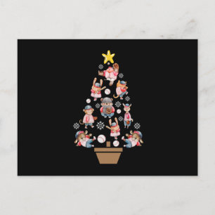 Postal Animales de béisbol Árbol de Navidad