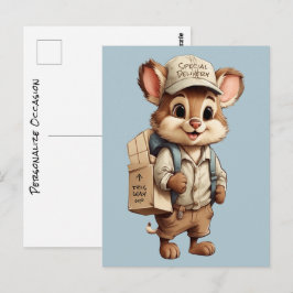 Postal Animales de Dibujos Animados Lindos Entrega Especi