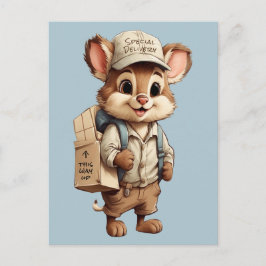 Postal Animales de Dibujos Animados Lindos Entrega Especi