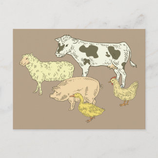 Postal Animales de granja