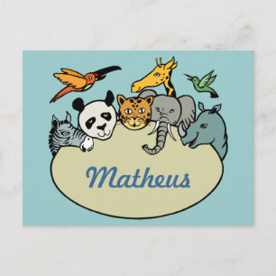 Postal animales de la familia de zoológicos personalizado