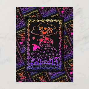 POSTAL ANIMALES DE LA GRANJA DE ARTE FOLLAR OVEJAS PIG RO