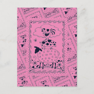 POSTAL ANIMALES DE LA GRANJA DE ARTE FOLLAR OVEJAS PIG RO