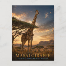 Animales de la sabana de jirafa Masai