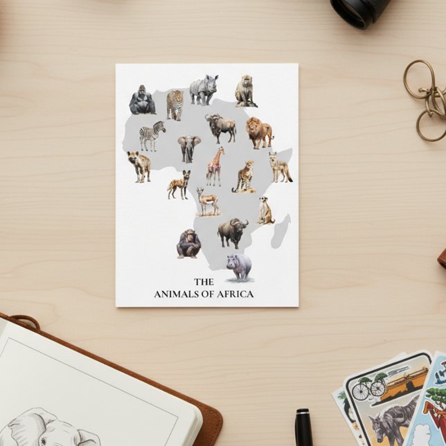 Postal Animales de la vida salvaje de Africa Safari (Subido por el creador)