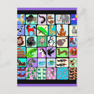 Postal Animales de los alfabetos