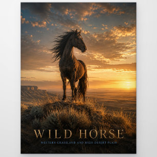 Postal Animales de pradera occidental de caballo salvaje