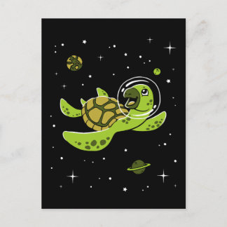 Postal Animales De Tortuga En El Espacio