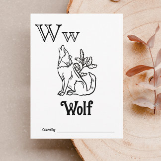 Postal Animales de Woodland ABC Coloriendo la actividad d