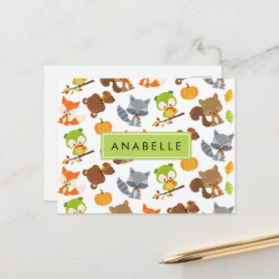 Postal Animales de Woodland, Animales Forestales, Tu Nomb