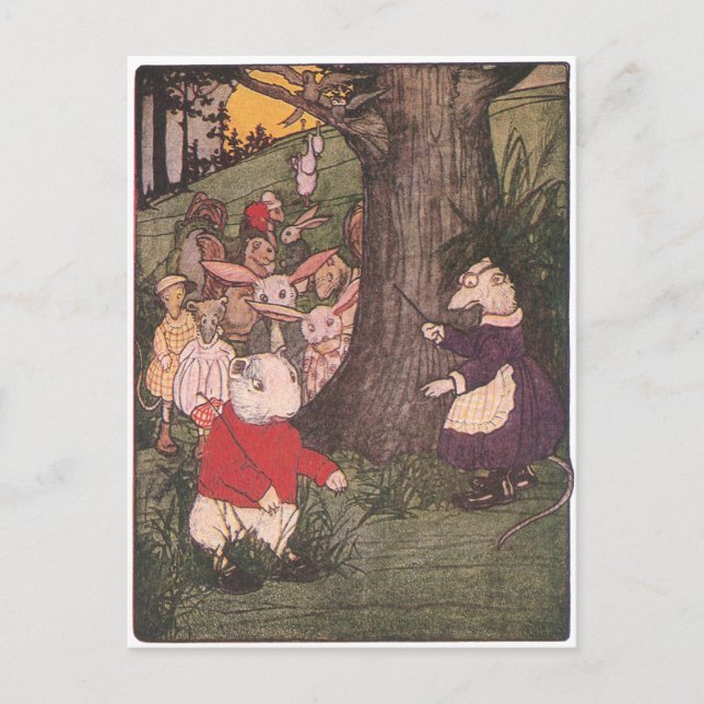 Postal Animales de Woodland regresan a la escuela (Anverso)