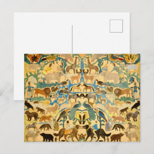 Postal Animales del Arte Folclórico Americano Vintage