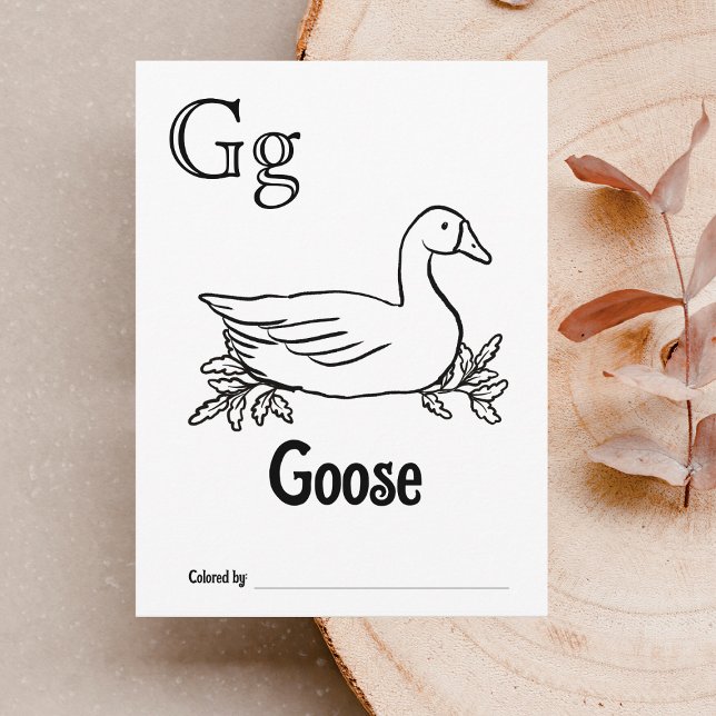 Postal Animales del Bosque ABC Actividad de Colorear para (Letter G - Color Your Own Baby's First ABC's Keepsake Cards)