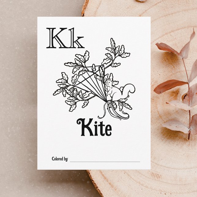 Postal Animales del Bosque ABC Actividad de Colorear para (Letter K - Color Your Own Baby's First ABC's Keepsake Cards)