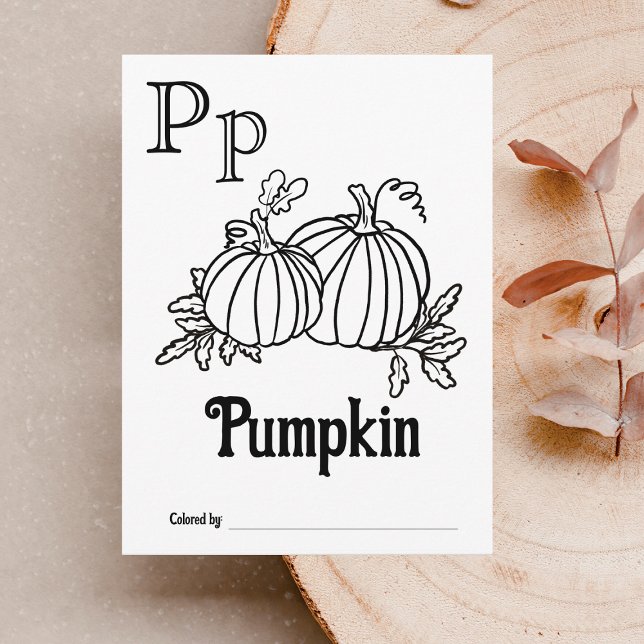 Postal Animales del Bosque ABC Actividad de Cumpleaños pa (Letter P - Color Your Own Baby's First ABC's Keepsake Cards)