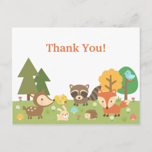Postal Animales Del Bosque Agradecimiento
