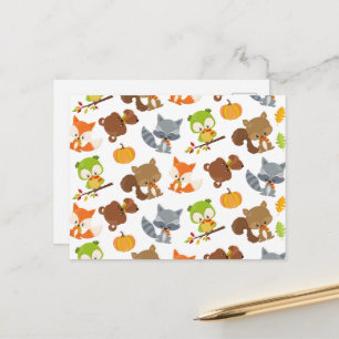 Postal Animales del bosque, Animales forestales, Animales