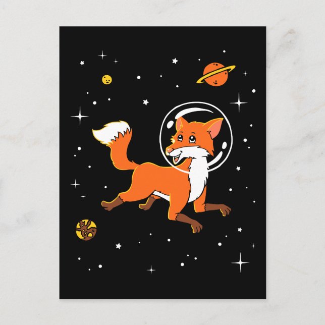 Postal Animales del Fox en espacio (Anverso)