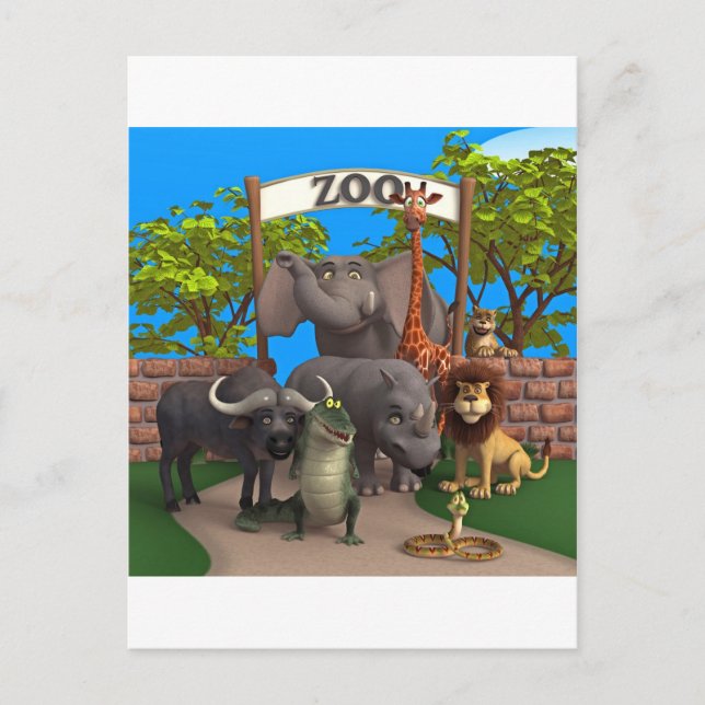 Postal Animales en el zoológico (Anverso)