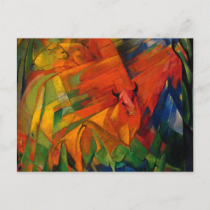 Postal Animales en un paisaje de Franz Marc
