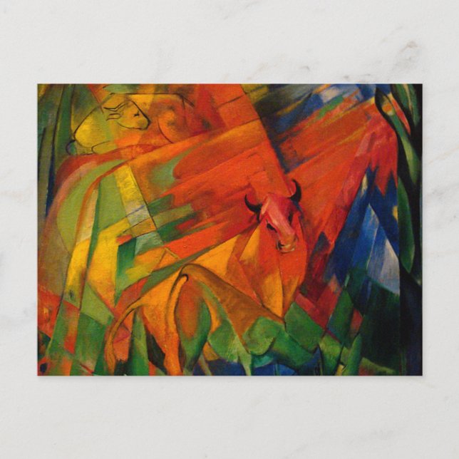 Postal Animales en un paisaje de Franz Marc (Anverso)