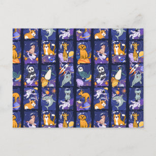 Postal Animales espaciales, animales en el espacio, anima