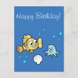 Postal Animales marinos divertidos